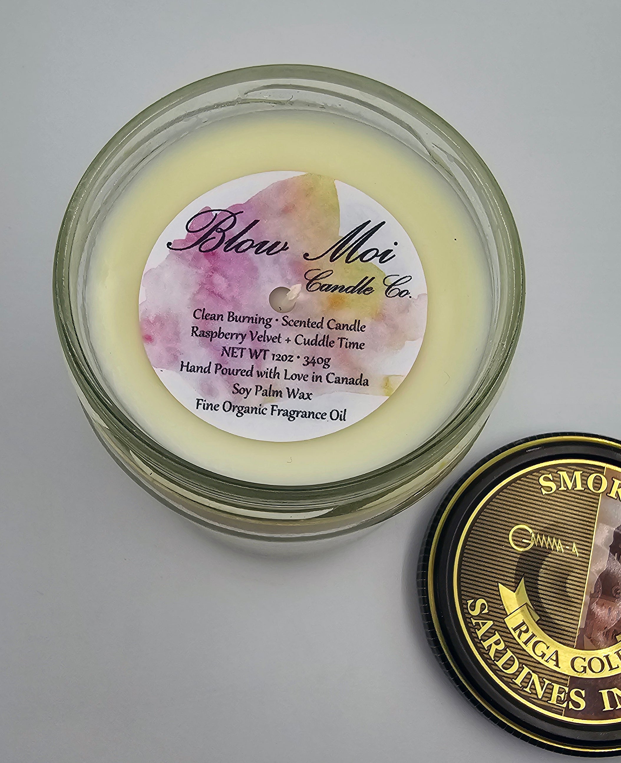 Raspberry Velvet + Cuddle Time - 12oz - Scented Candle - Repurposed Jar with Lid