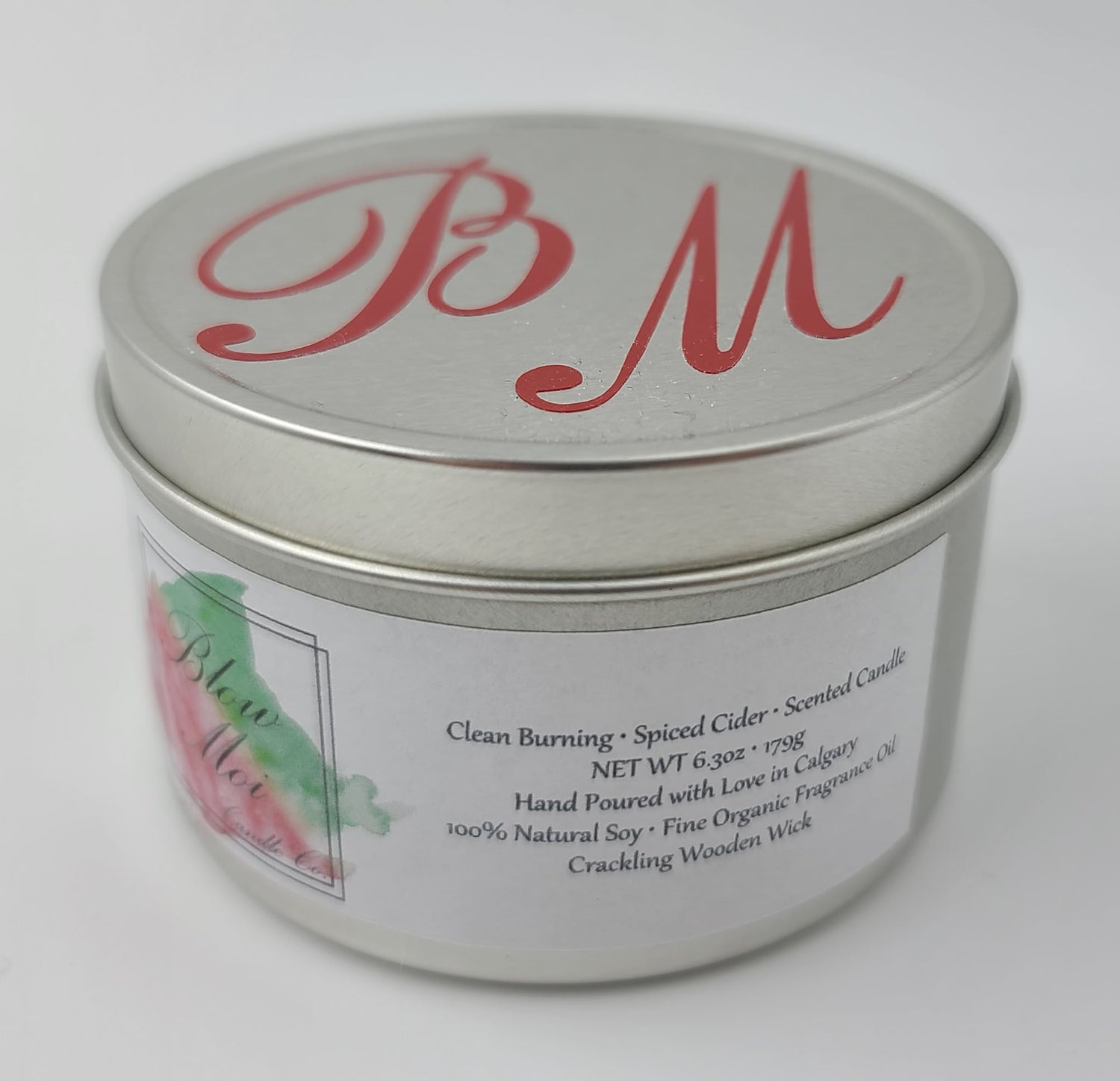 Silver Metal Tin - 8oz - Scented Candle - ECO Cotton Wick