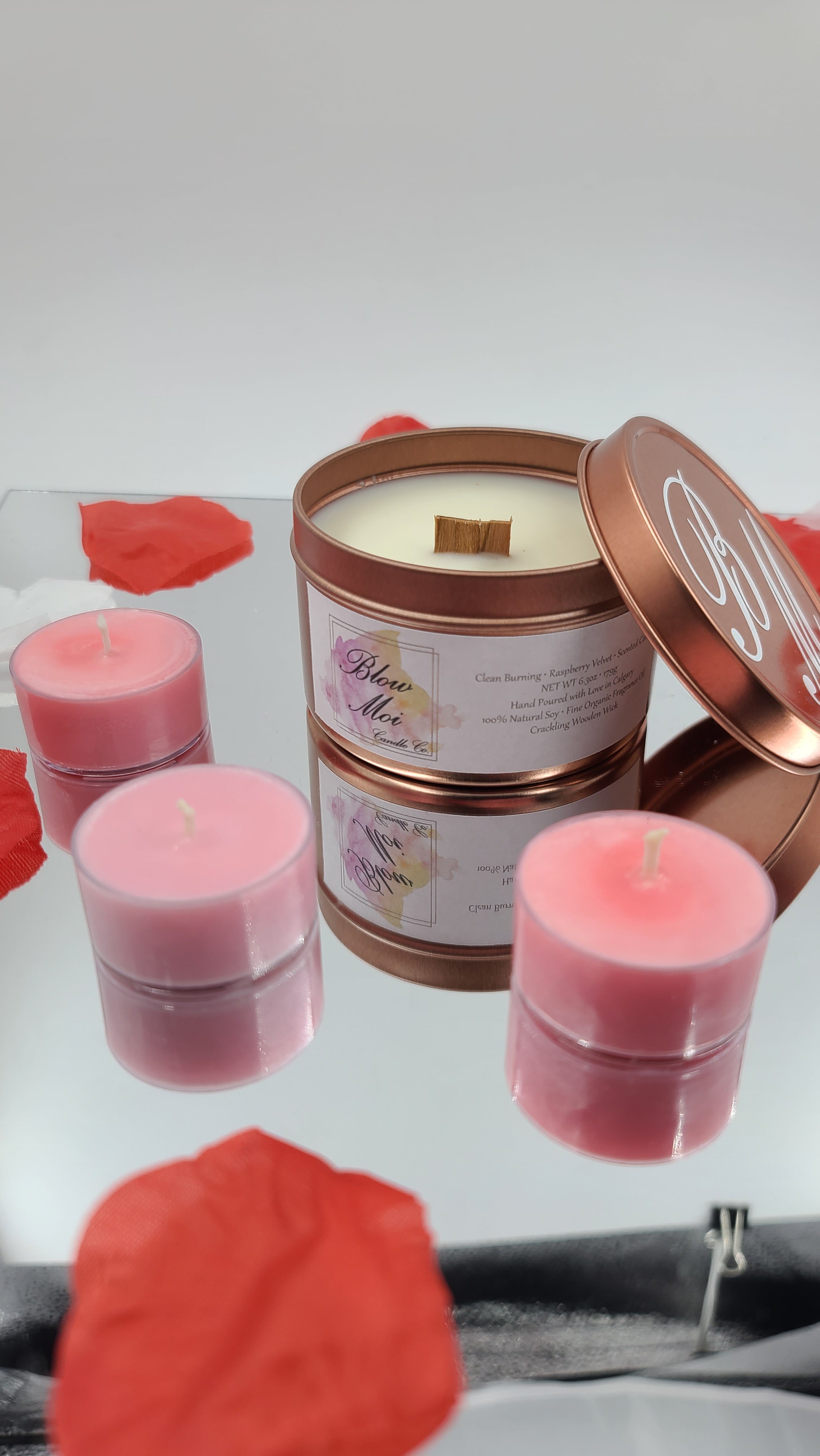 Rose Gold Tin & 3 lil Flames