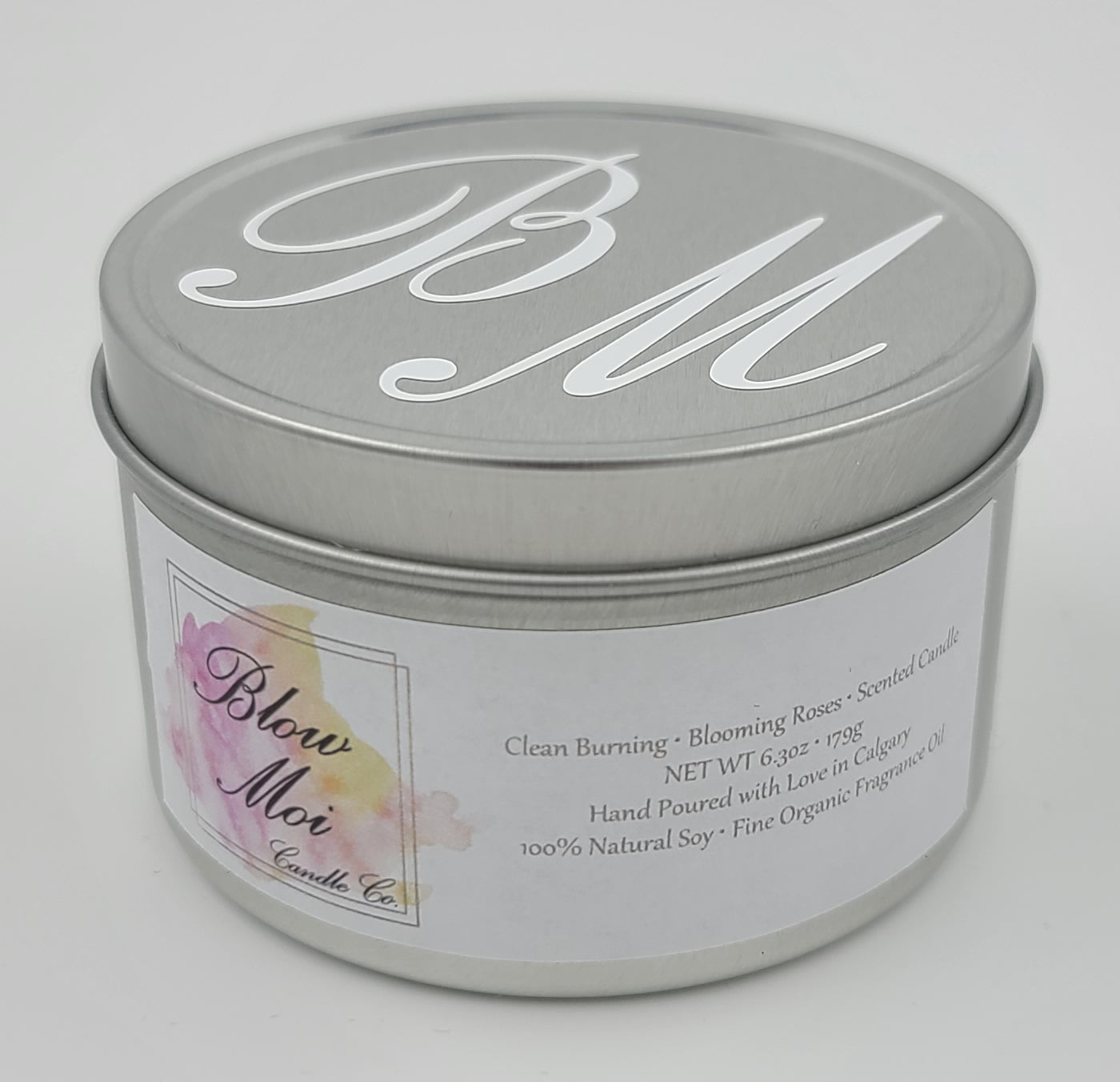 Silver Metal Tin - 8oz - Scented Candle - ECO Cotton Wick