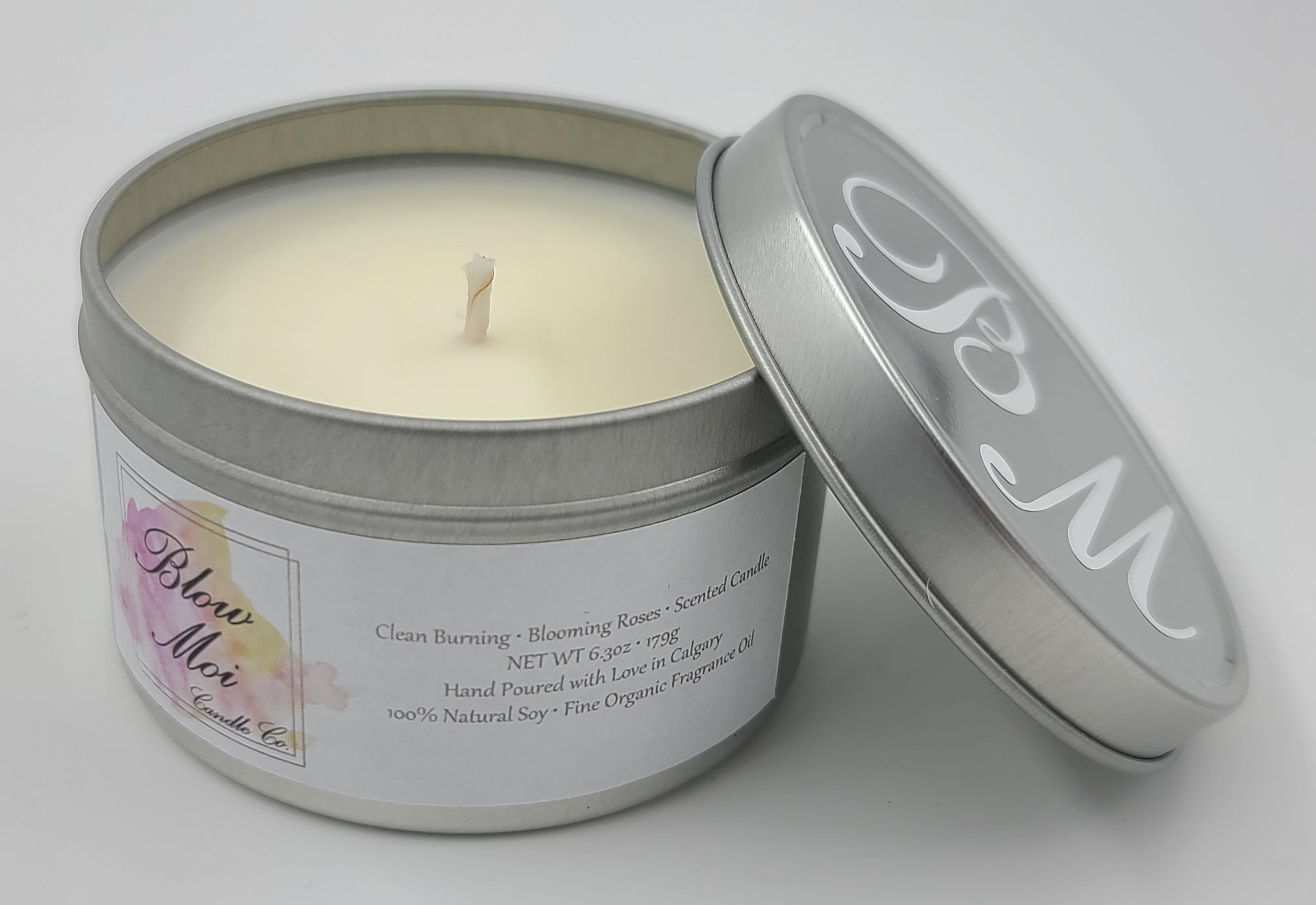 Silver Metal Tin - 8oz - Scented Candle - ECO Cotton Wick