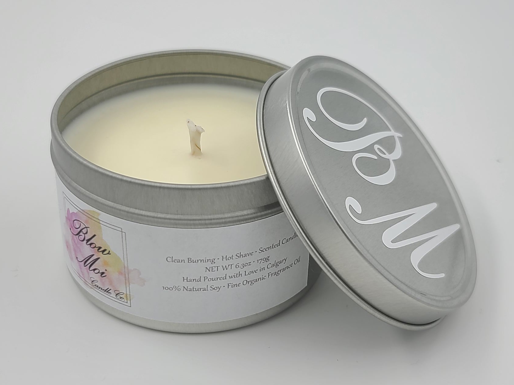 Silver Metal Tin - 8oz - Scented Candle - ECO Cotton Wick