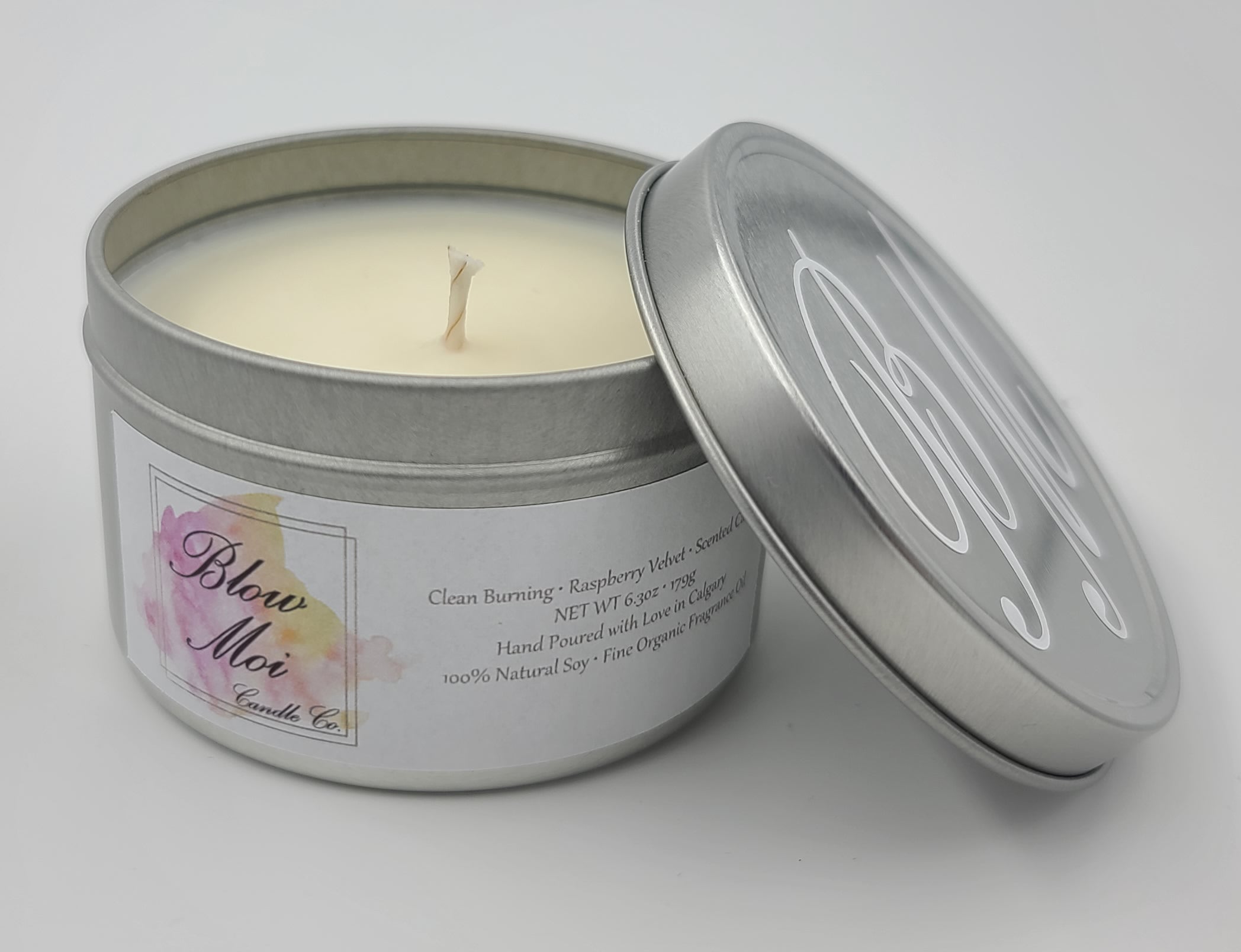 Silver Metal Tin - 8oz - Scented Candle - ECO Cotton Wick