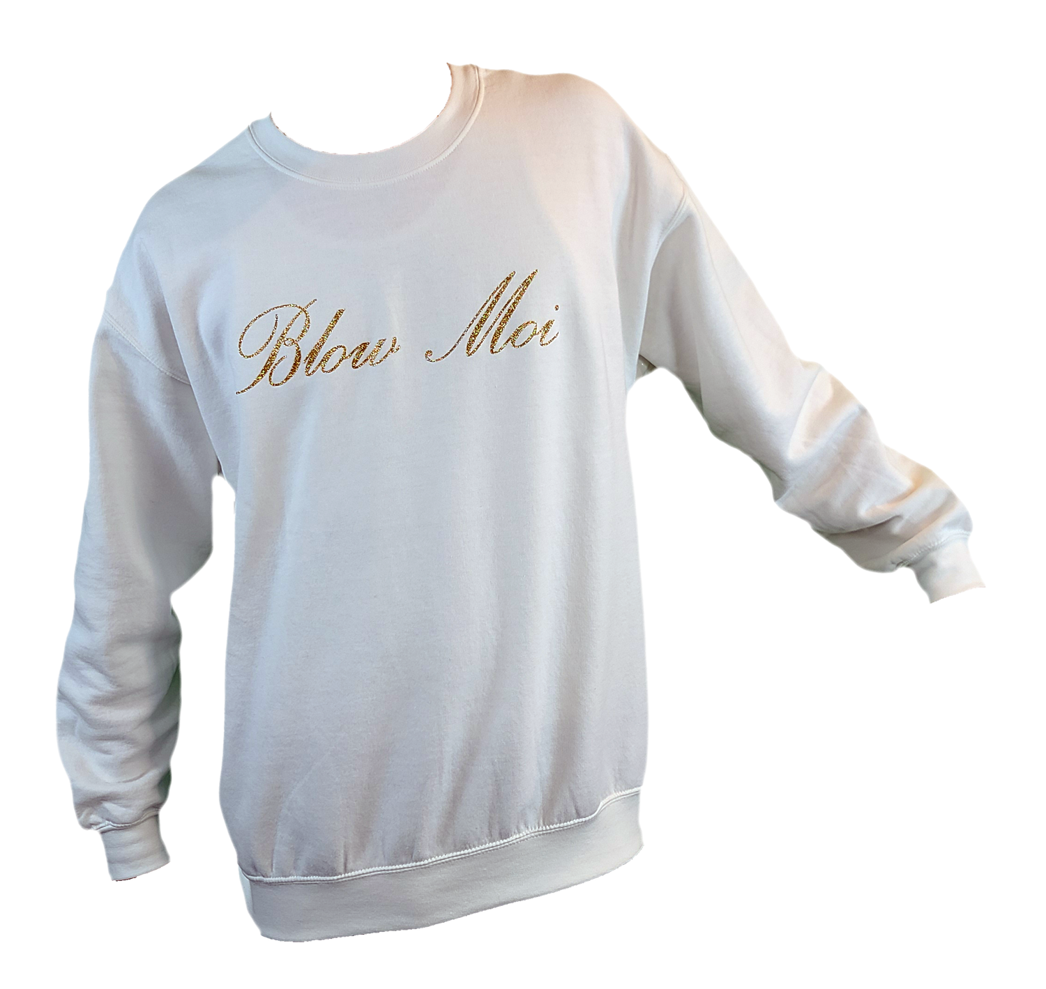 Unisex White Crewneck - Gold