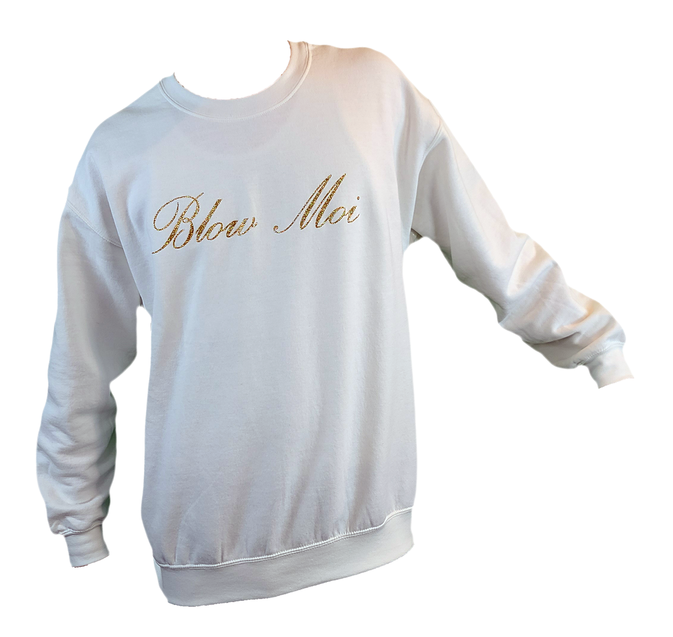 Unisex White Crewneck - Gold