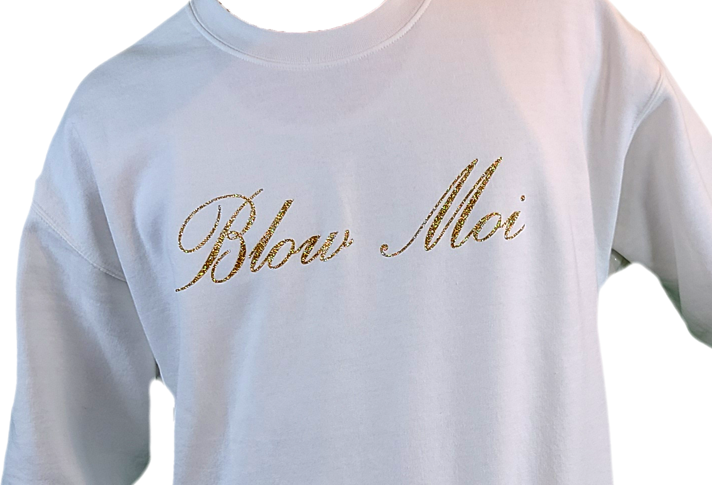 Unisex White Crewneck - Gold