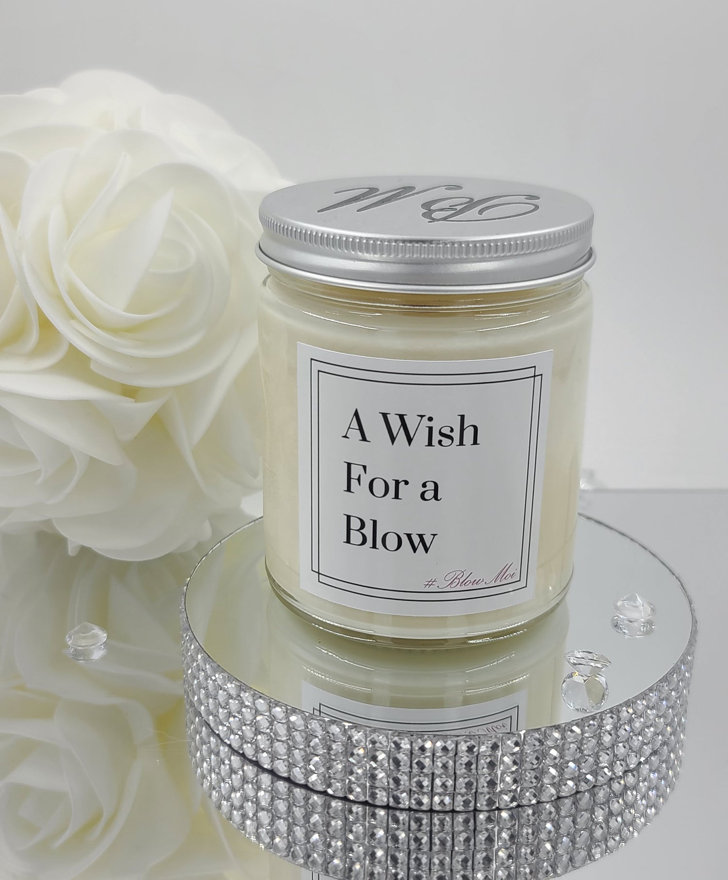 A Wish For A Blow - Clear Glass Jar - 10oz - Scented Candle - Crackling Wooden Wick