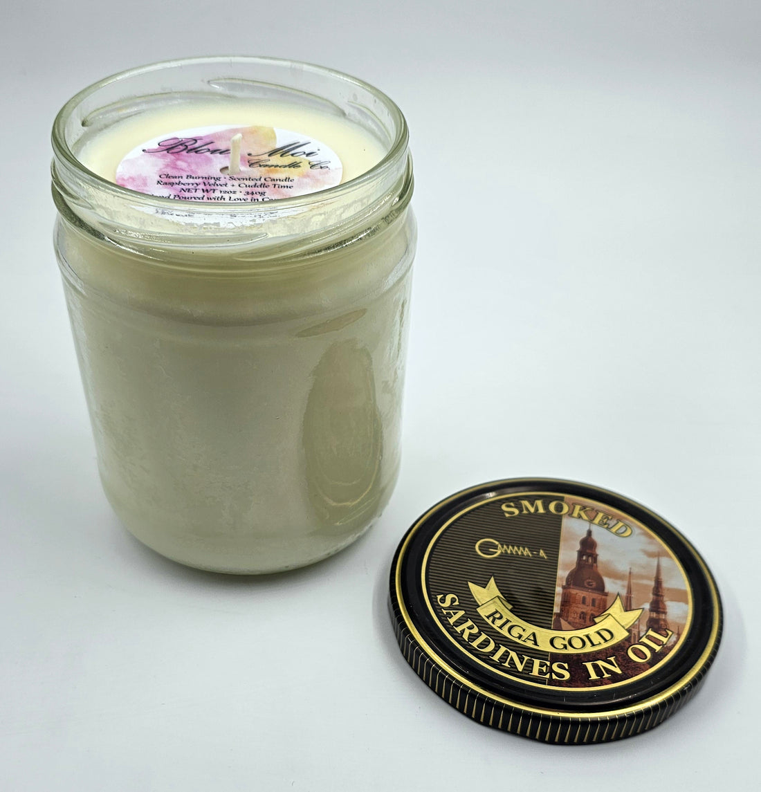 Raspberry Velvet + Cuddle Time - 12oz - Scented Candle - Repurposed Jar with Lid