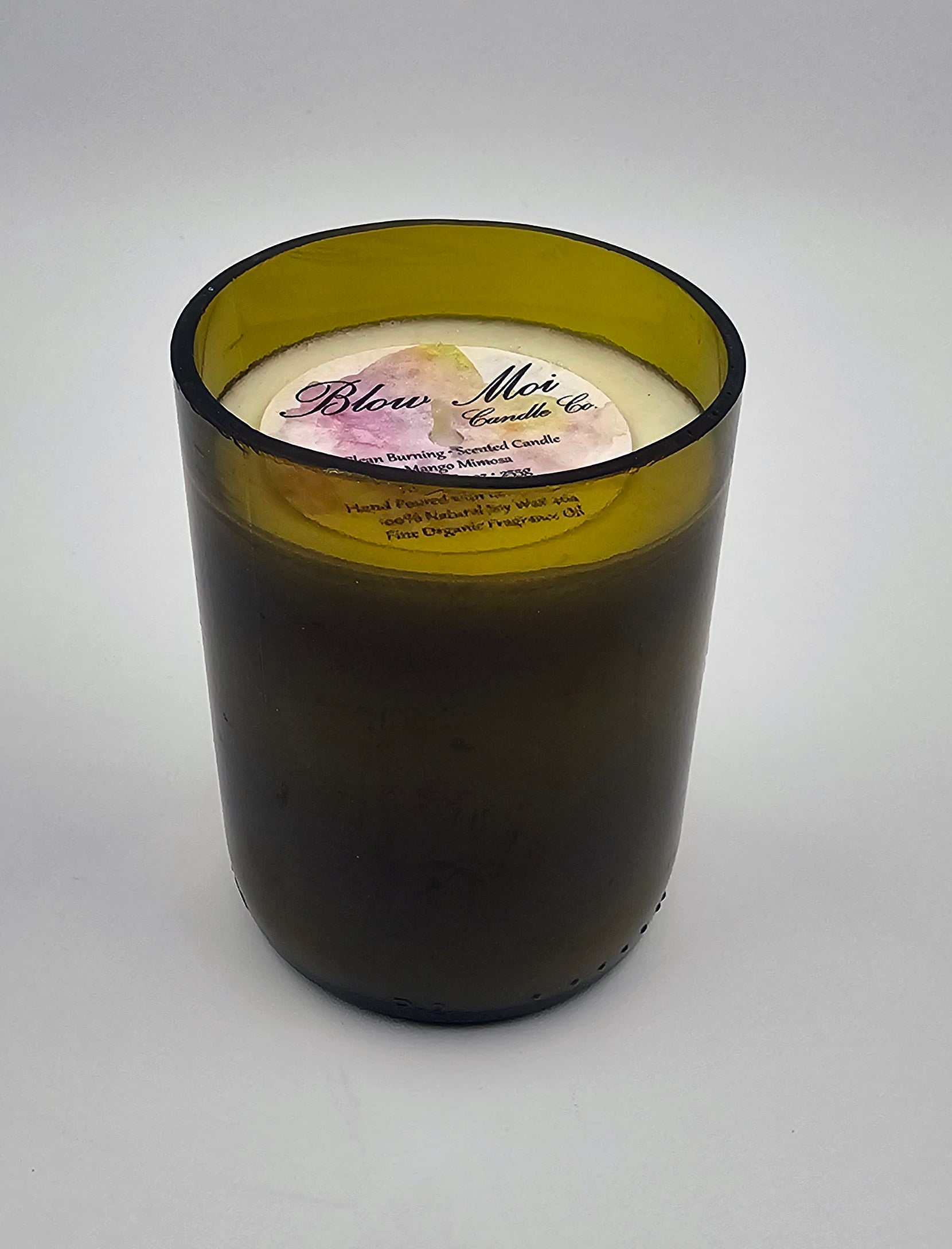 Mango Mimosa - 9oz - Scented Candle - Repurposed Dark Wine Bottle