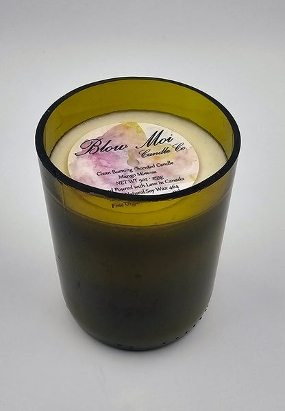 Mango Mimosa - 9oz - Scented Candle - Repurposed Dark Wine Bottle