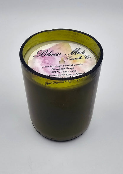 Okanagan Grape - 9oz - Scented Candle - Repurposed Dark Wine Bottle