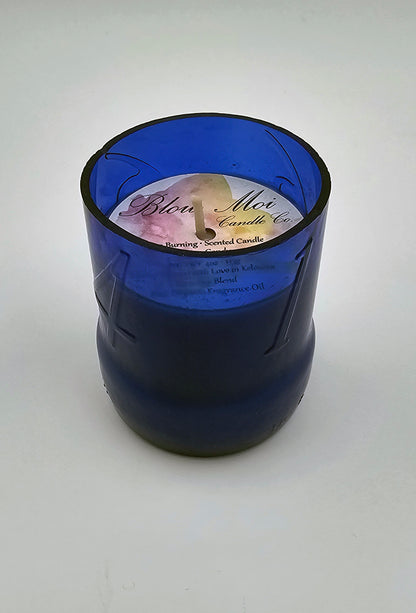 Cotton Candy - 4oz - Scented Candle - Repurposed Blue Kronenbourg Beer Bottle