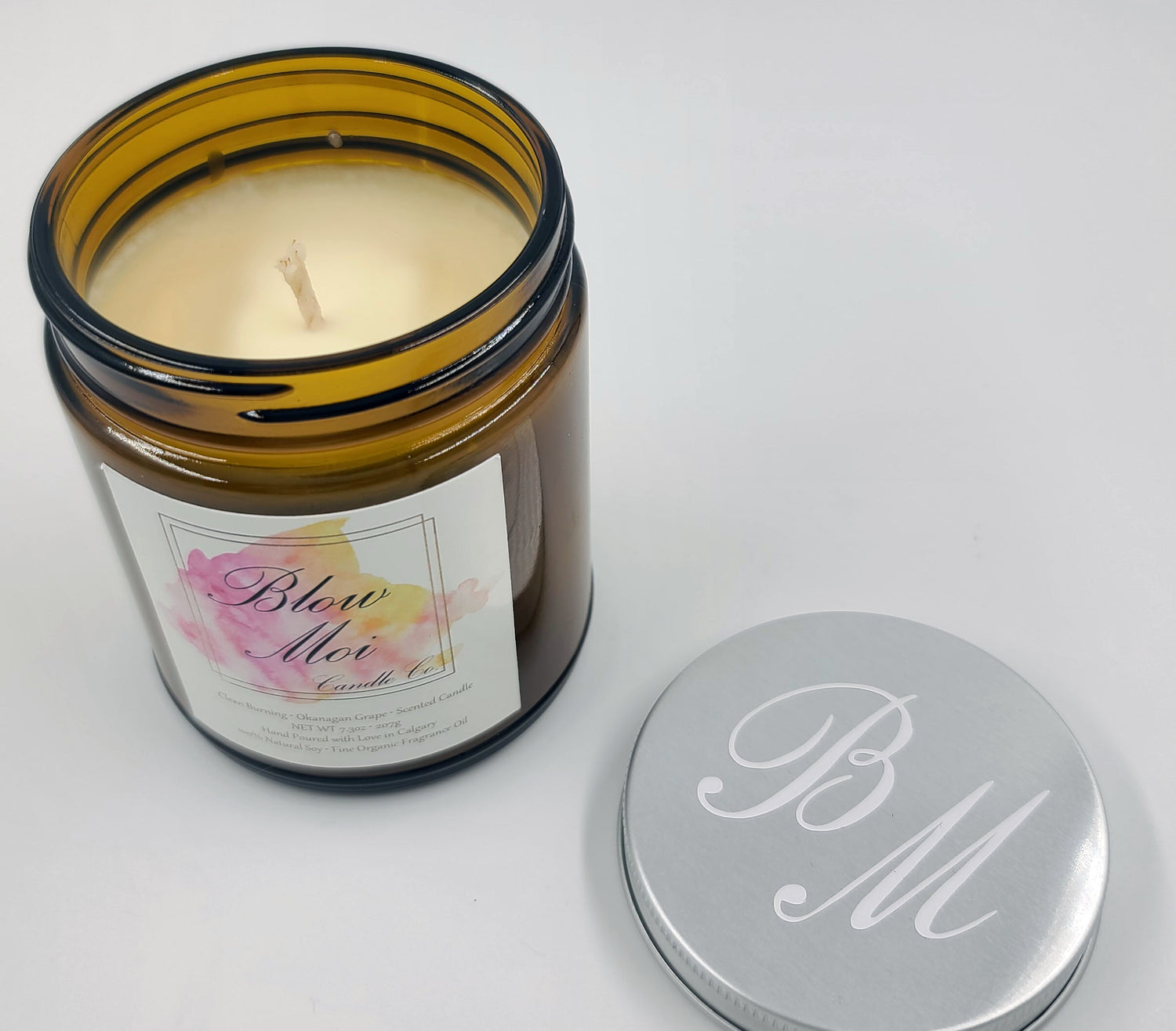 Amber Glass Jar - 9oz - Scented Candle - ECO Cotton Wick