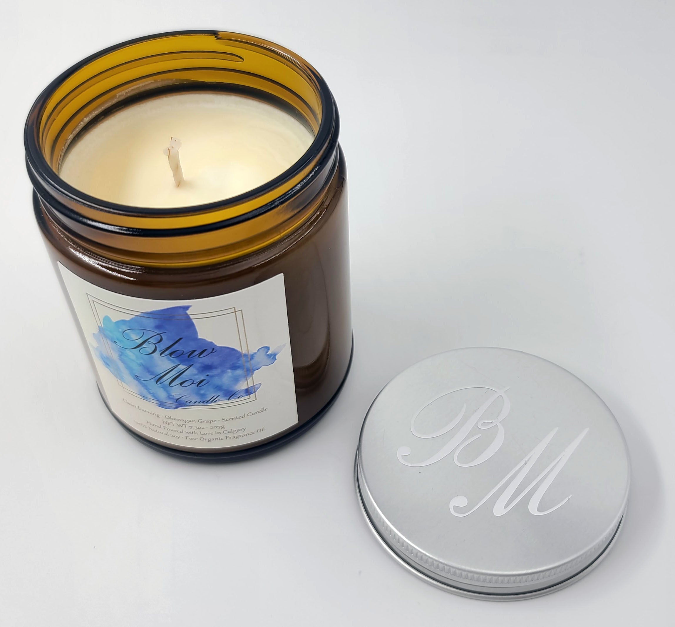 Amber Glass Jar - 9oz - Scented Candle - ECO Cotton Wick