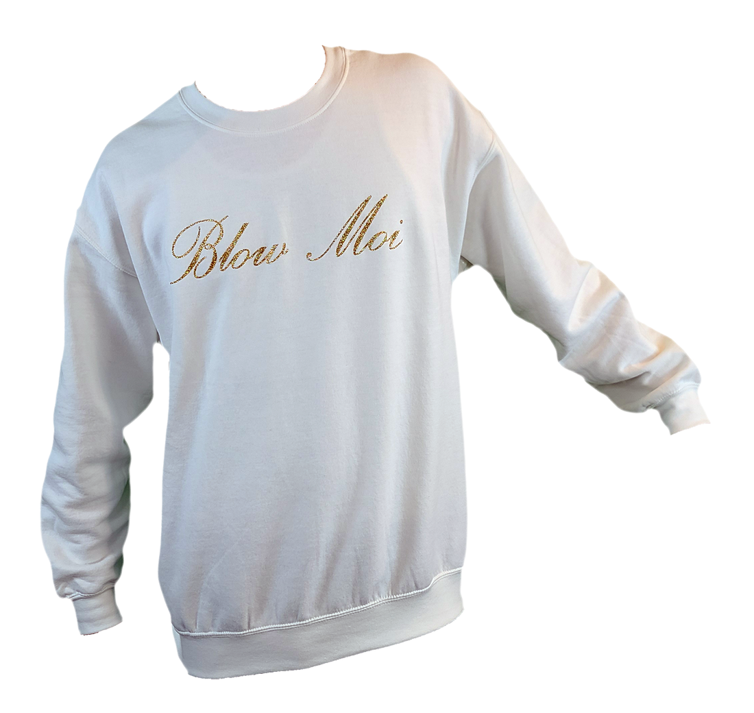Unisex White Crewneck - Gold