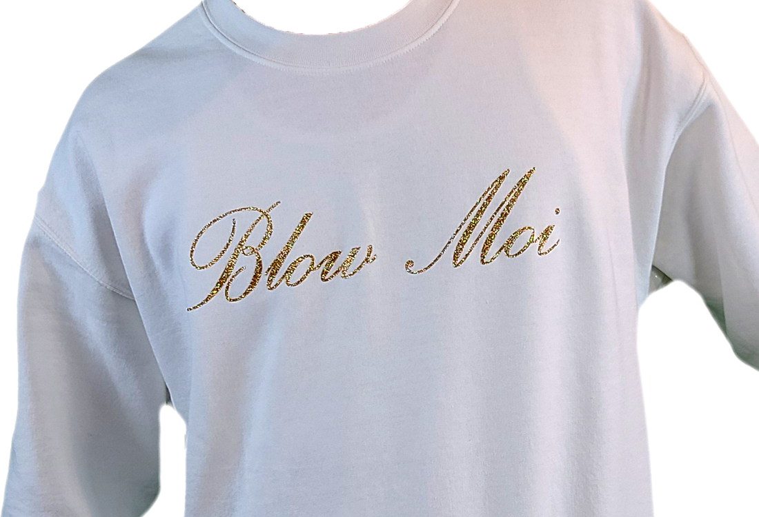 Unisex White Crewneck - Gold