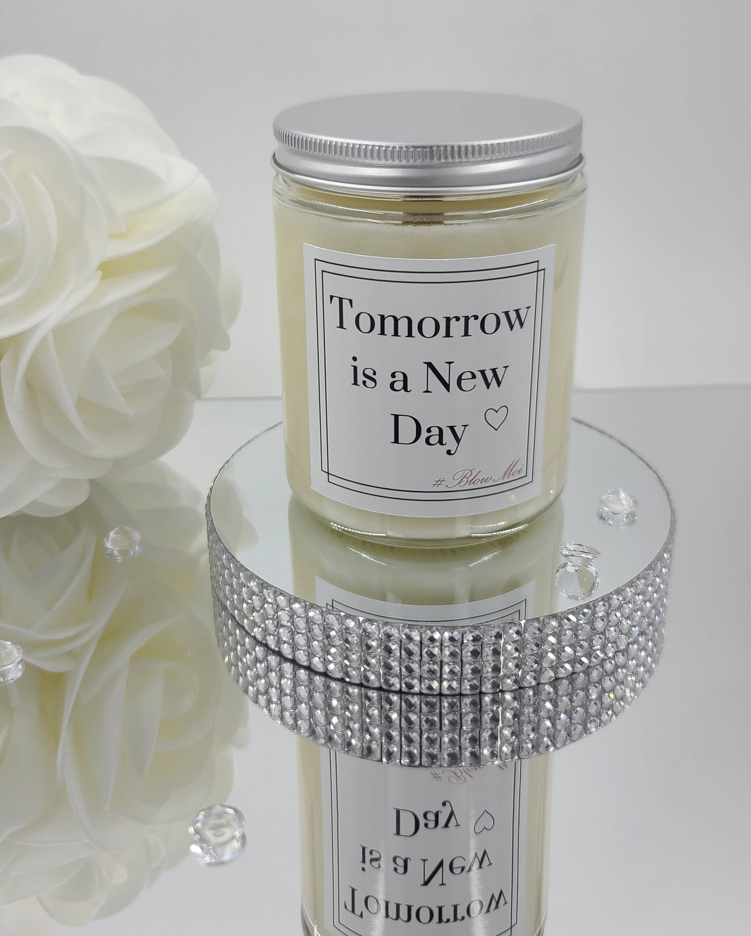 Tomorrow Is A New Day - Clear Glass Jar - 10oz - Scented Candle - Crackling Wooden Wick