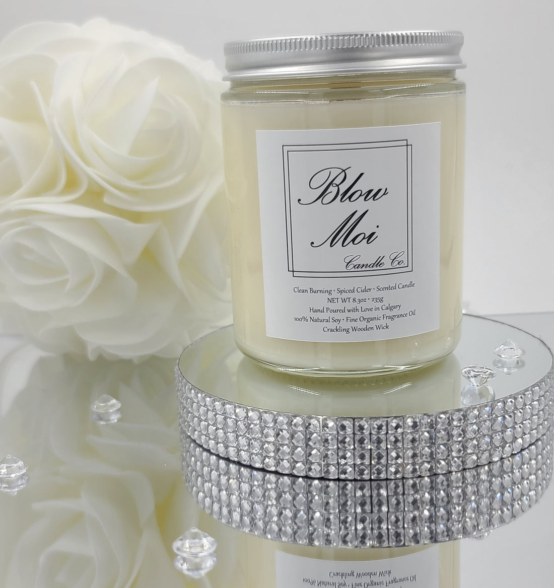 Silver Metal Tin - 8oz - Scented Candle - ECO Cotton Wick – Blow Moi Candle  Co.