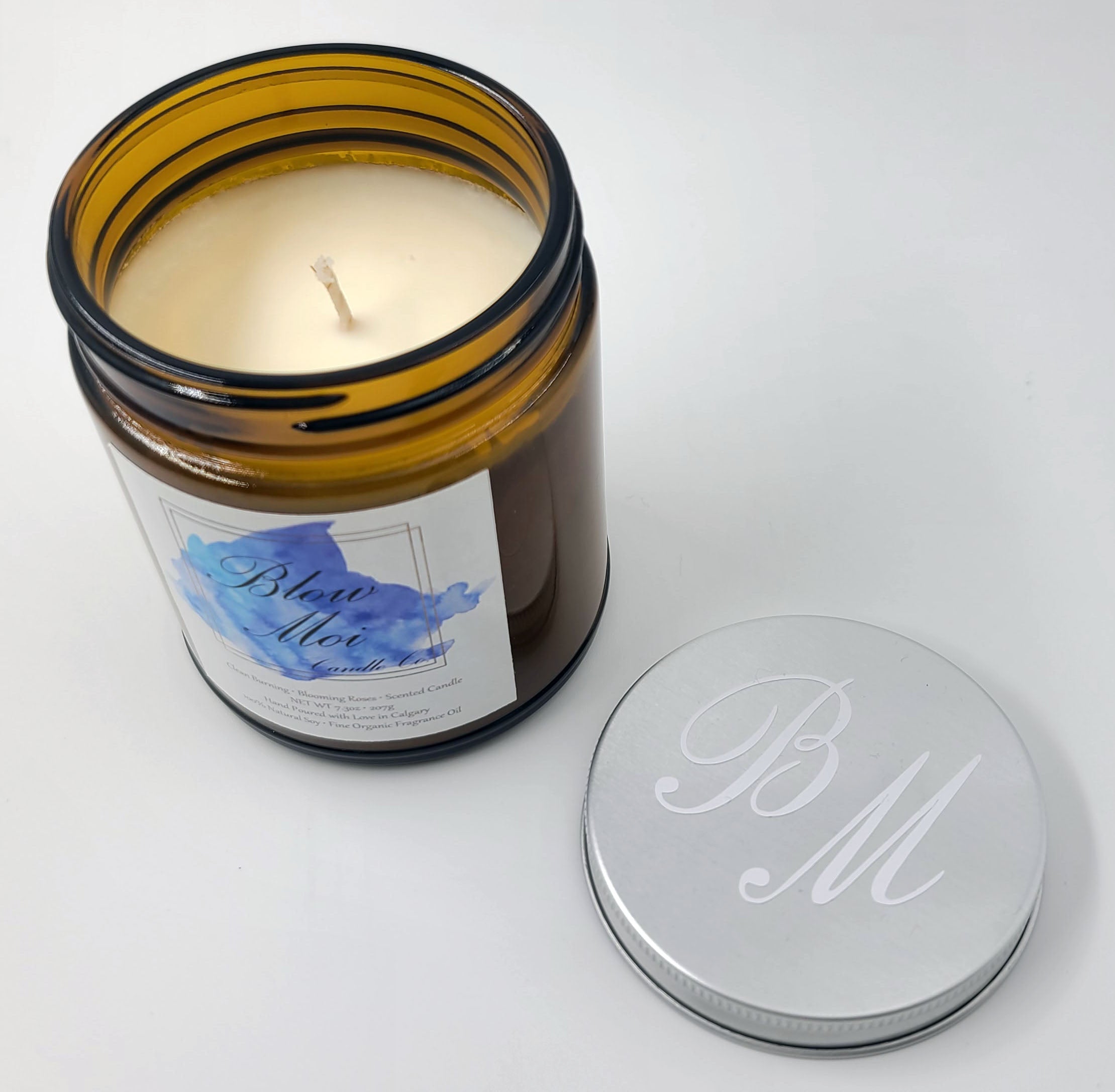 Amber Glass Jar - 9oz - Scented Candle - ECO Cotton Wick