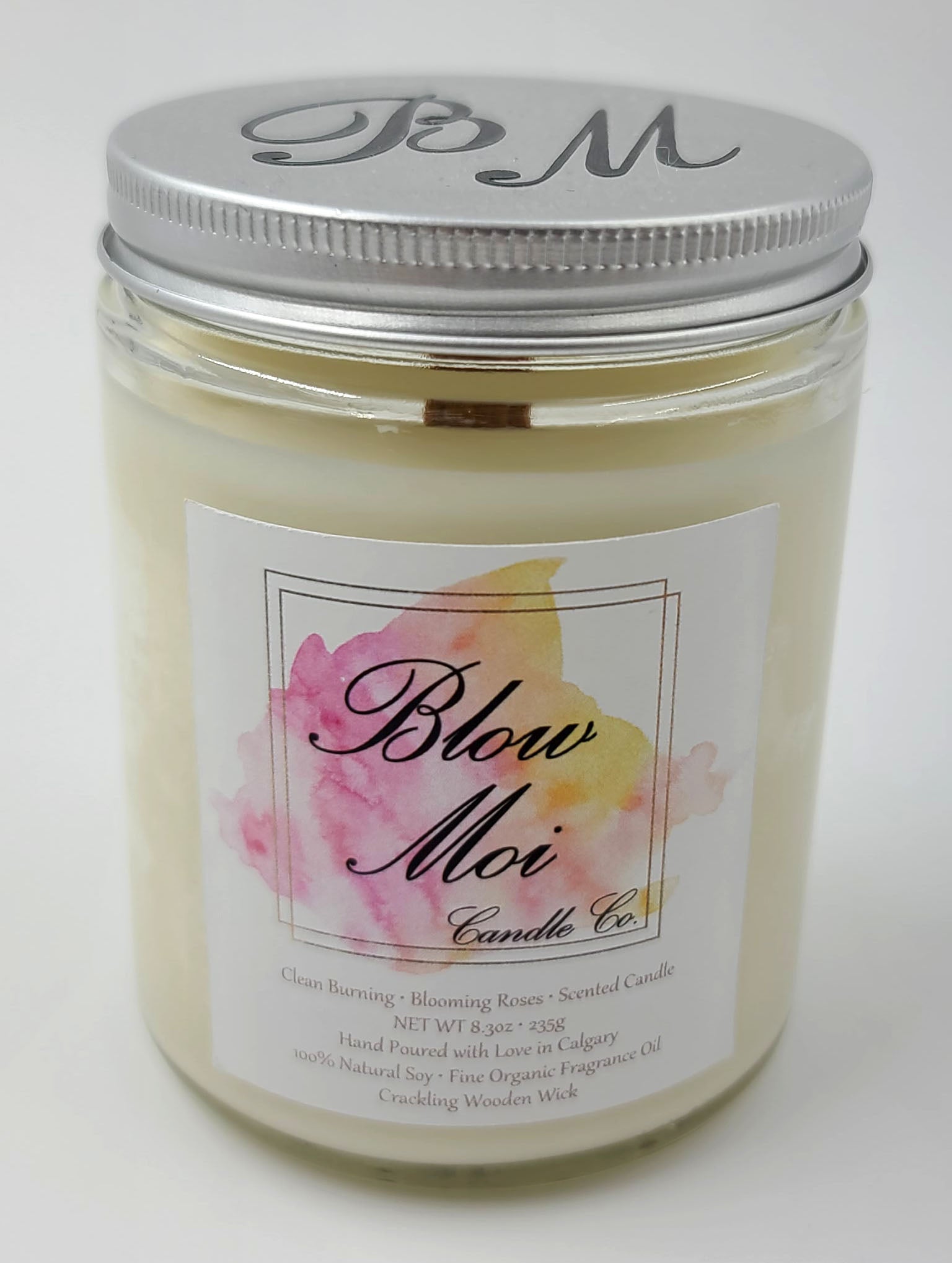 Clear Glass Jar - 10oz - Scented Candle - Crackling Wooden Wick