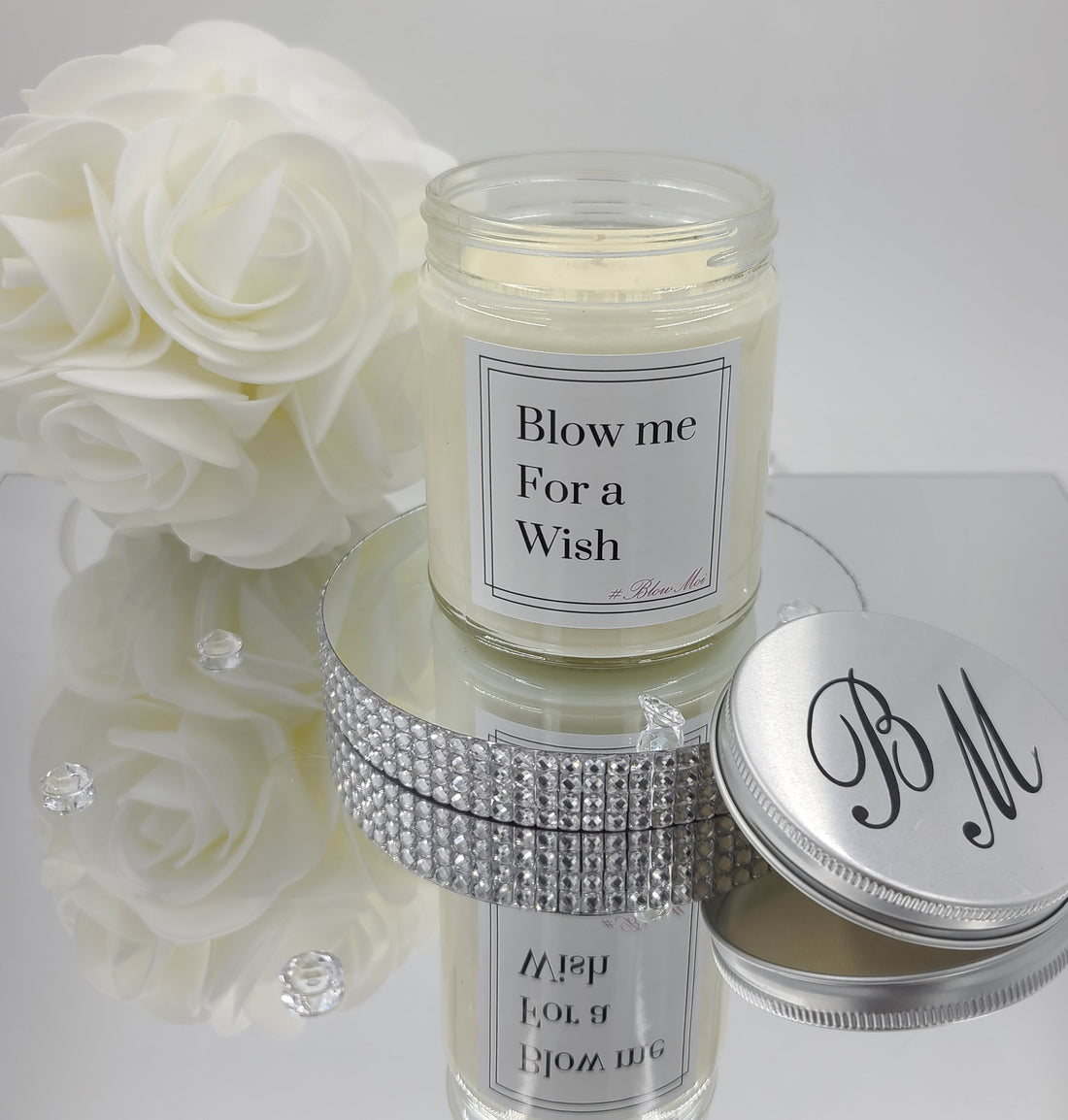 Blow Me For A Wish - Clear Glass Jar - 10oz - Scented Candle - ECO Cotton Wick