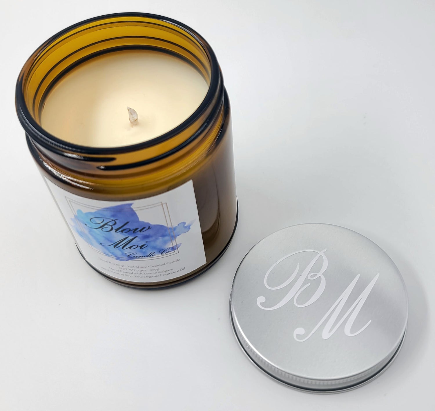 Amber Glass Jar - 9oz - Scented Candle - ECO Cotton Wick