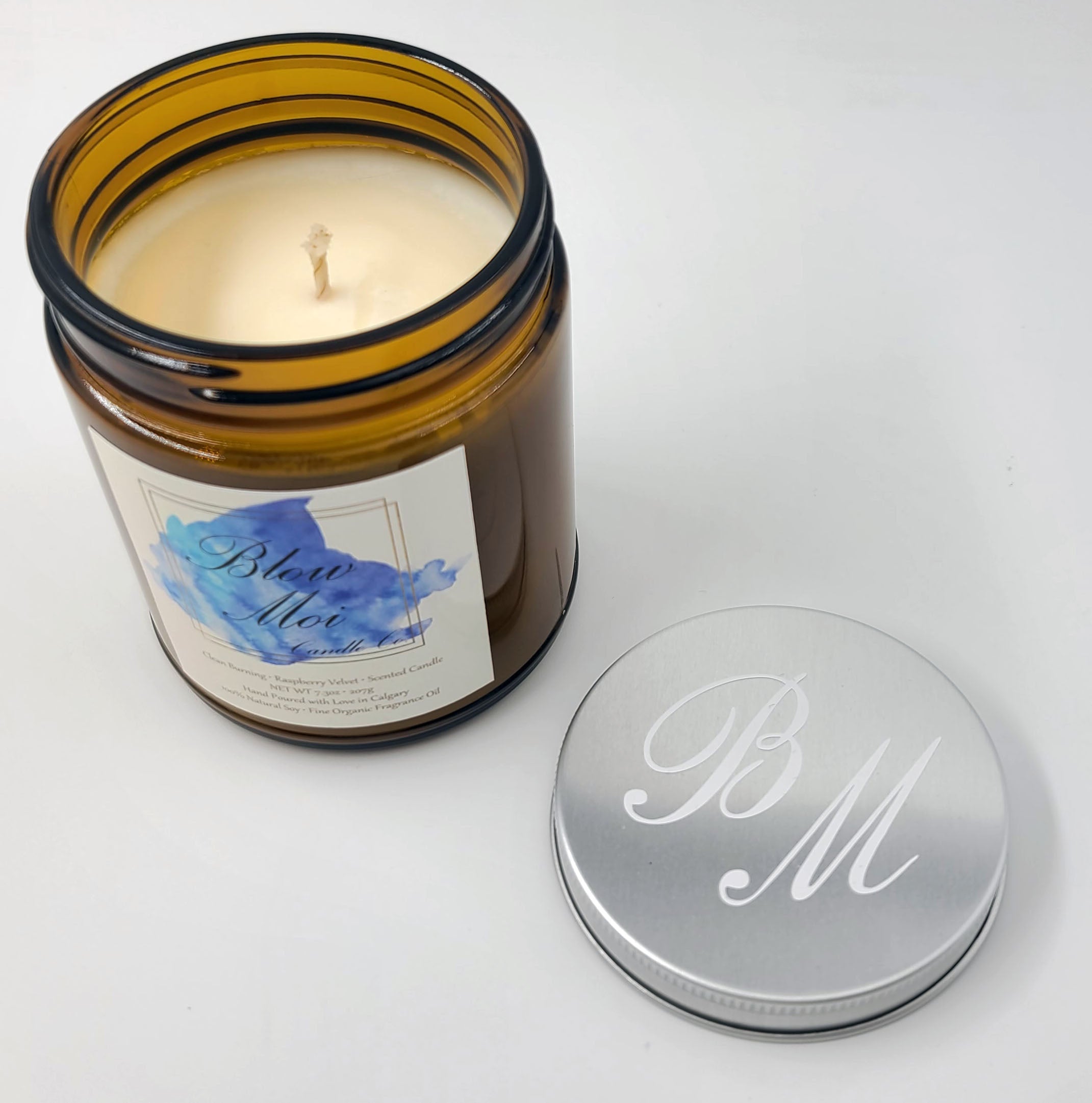 Amber Glass Jar - 9oz - Scented Candle - ECO Cotton Wick