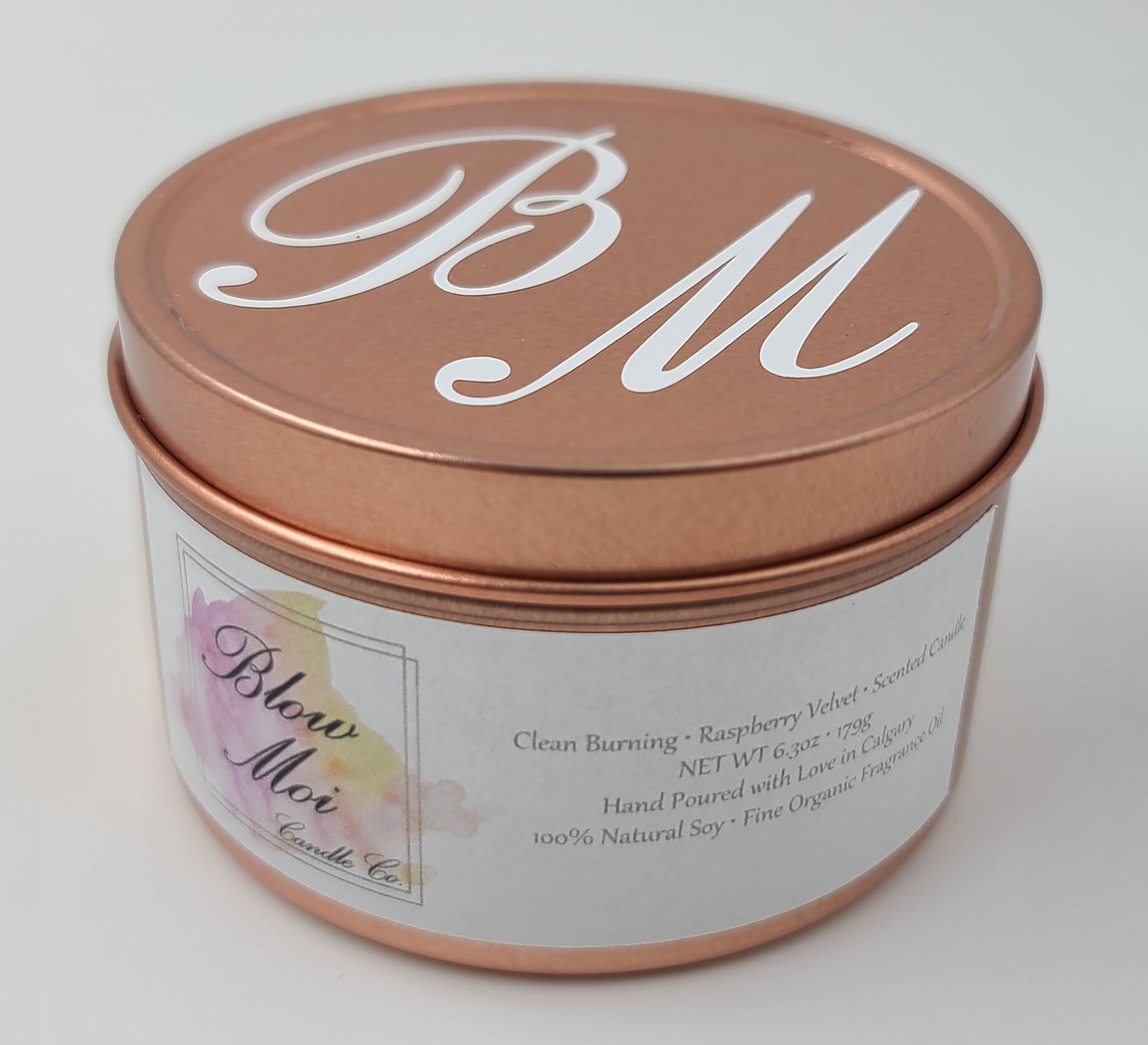 Rose Gold Metal Tin - 8oz - Scented Candle - ECO Cotton Wick